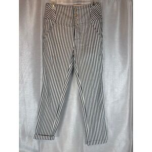 Free People‎ Striped High Waist Button Fly Pants Trousers Casual size 4